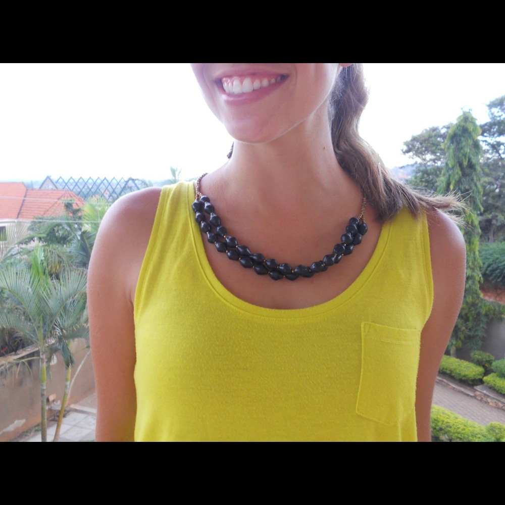 Black & Gold African Double-Strand Necklace
